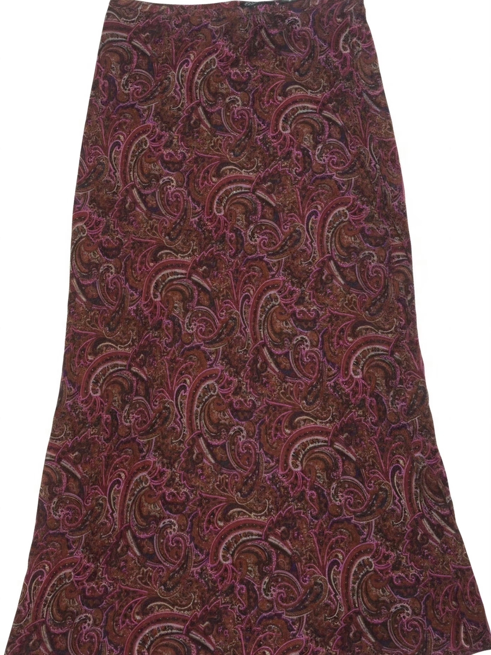VTG Eddie Bauer Paisley Maxi Skirt Size SP Brown Red Boho